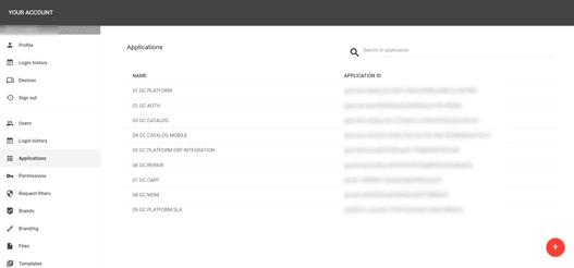 Applications tab
