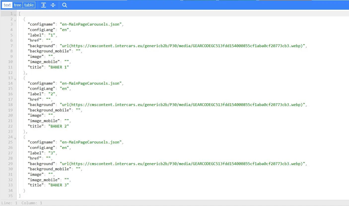 Editing the banner JSON