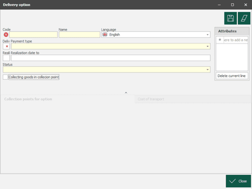 Add delivery option