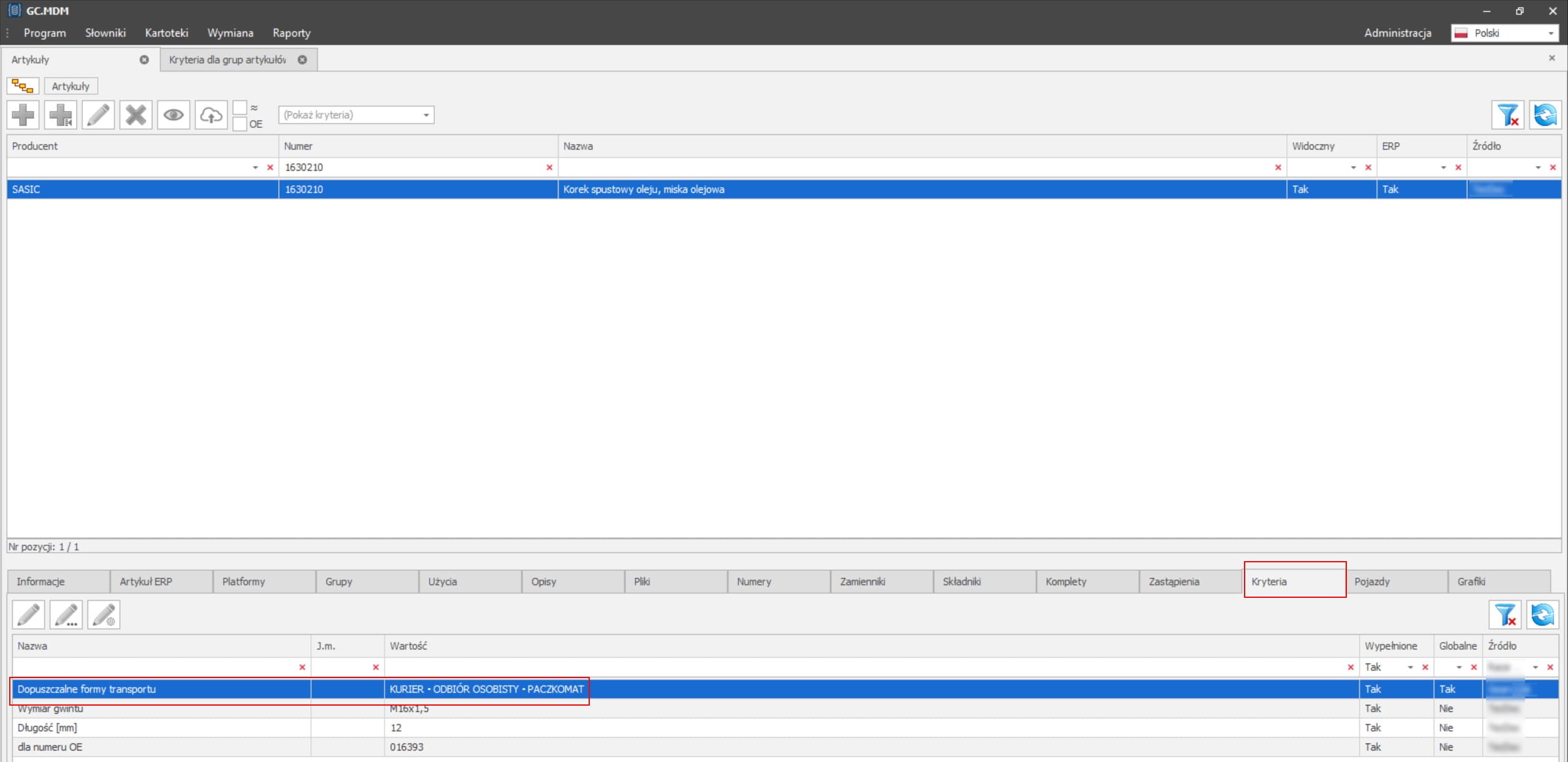 Delivery forms criterion in MDM