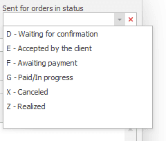 Order statuses