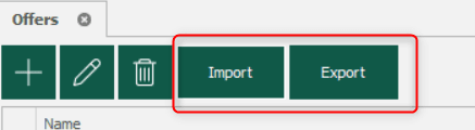 Offers import window