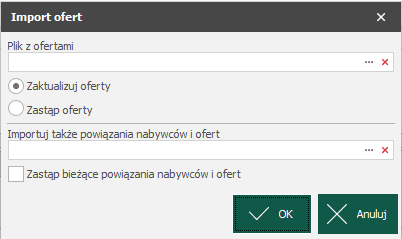 Opcje importu