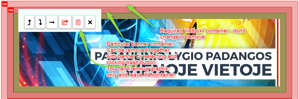 Removing a carousel banner