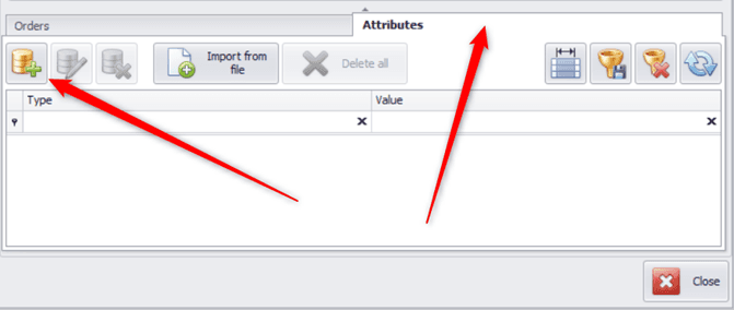 Attributes tab