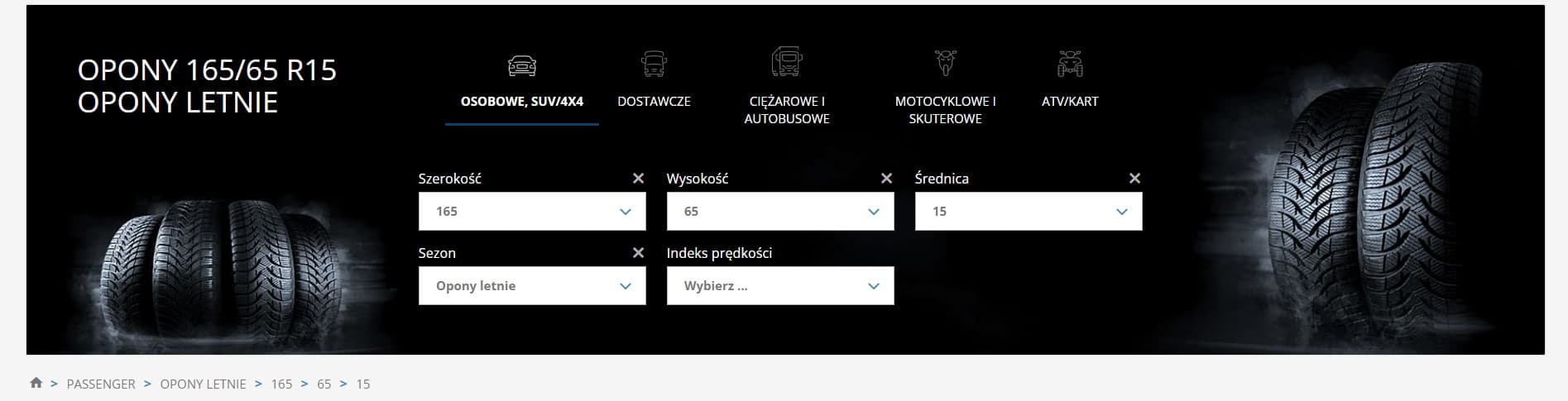 Dedykowana wyszukiwarka opon
