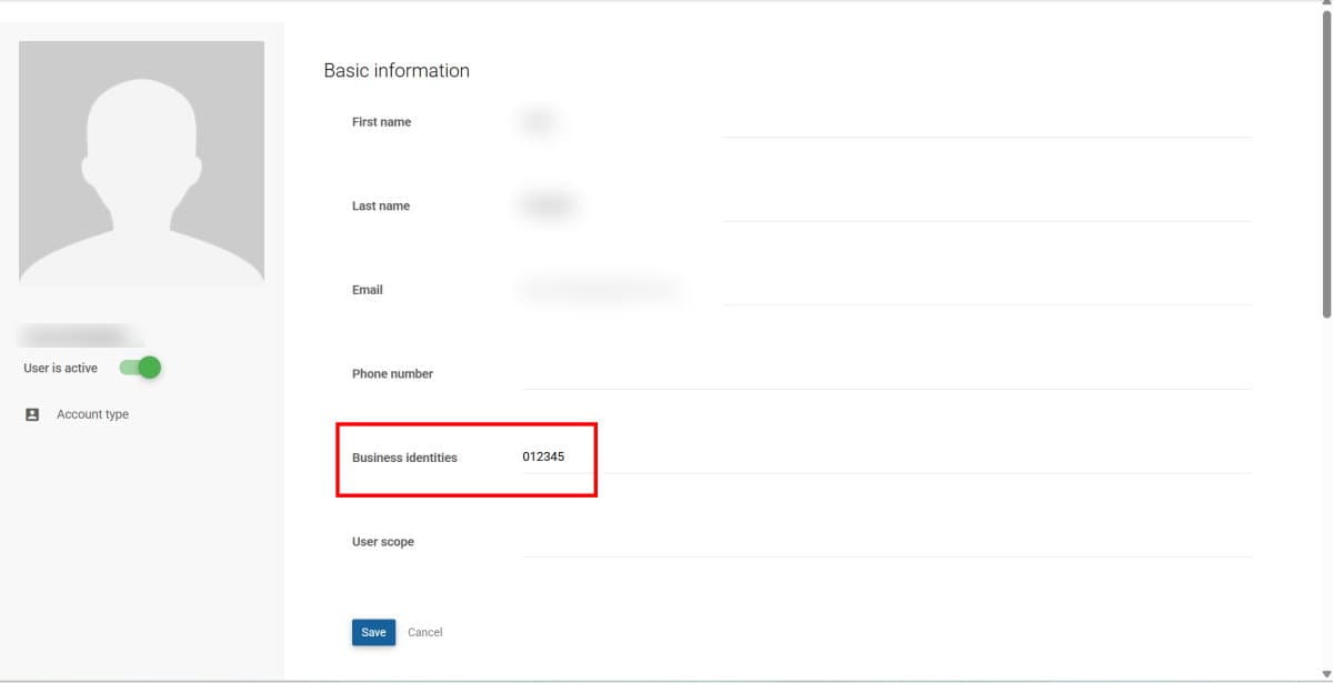 Assigning a business identity in GC.AUTH