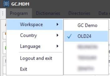 Selecting a workspace