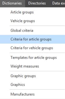Criteria dictionary