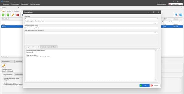 Description window