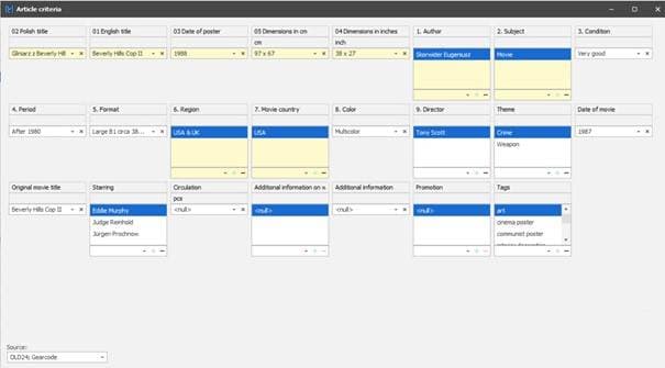 Filling in criteria