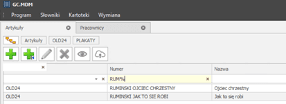 Wyszukiwanie w kolumnie Numer