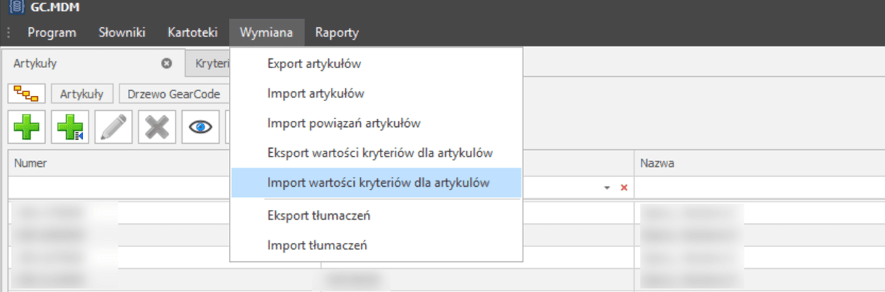 Plik z danymi do importu